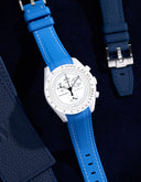 Curved Vertech Rubber Strap - Neptune Blue - OM Luxury