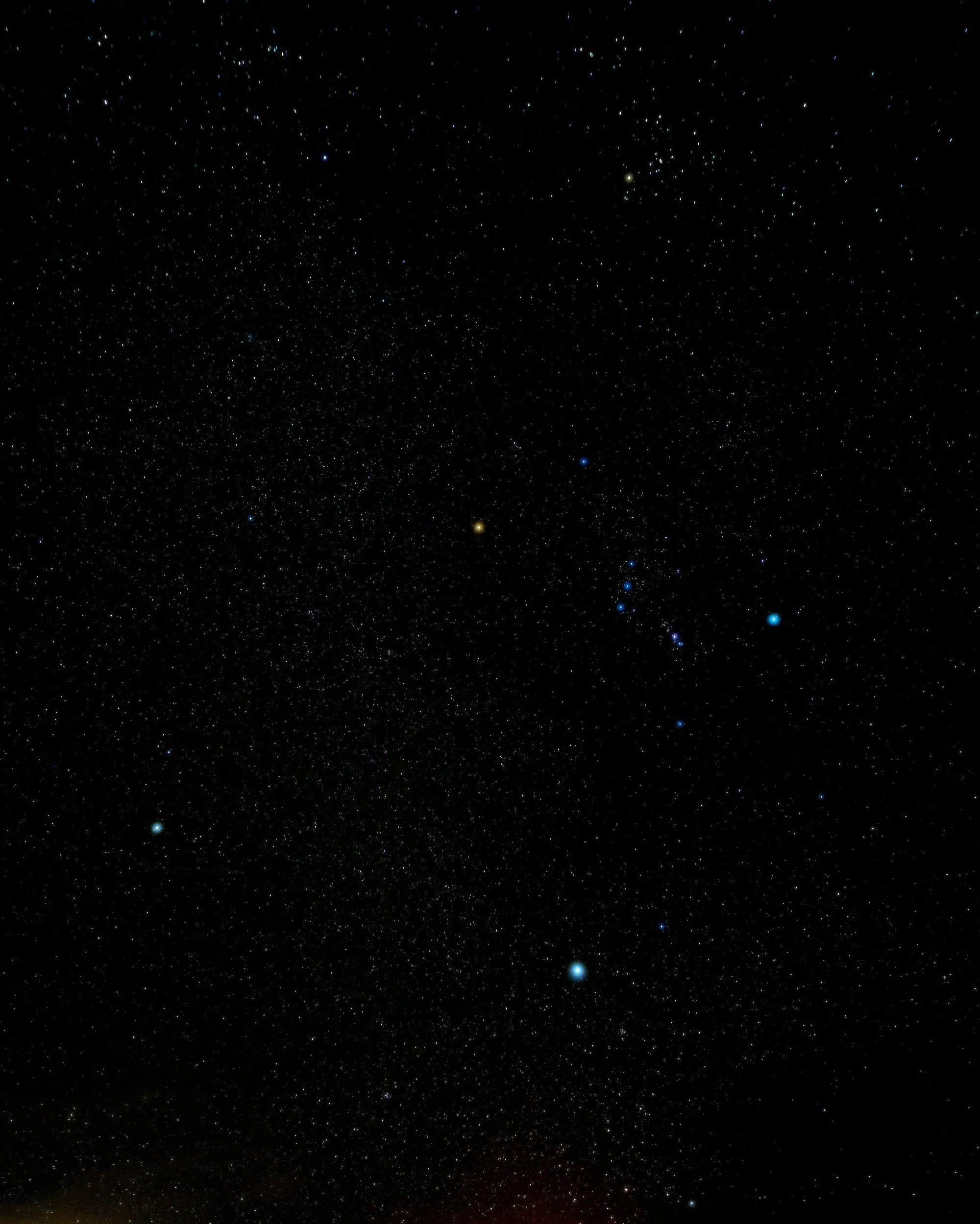 Night sky full of stars and constellations against a dark background
